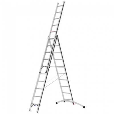 ALU PRO: Mehrzweckleiter, dreiteilig mit Smart-Base Anzahl Sprossen: 3x10