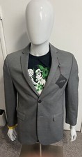 New 1670 Boys Grey Top Blazer Sport Coat Jacket Slim Fit Sz US 20R With Tag