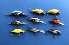 Vintage mix lot Bass fishing lures Manns hog razorback deep Little N Bill Norman
