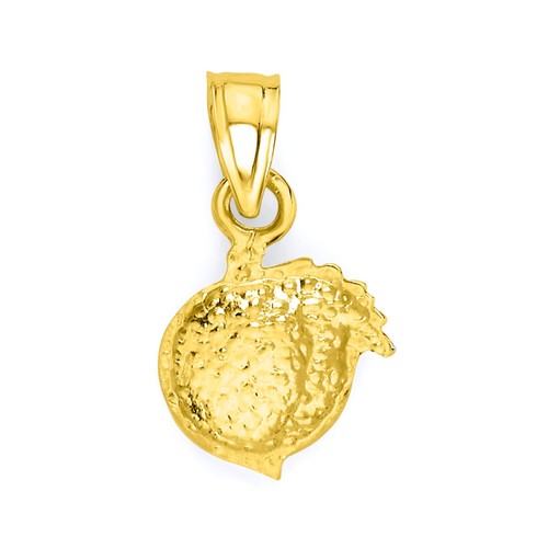 Solid Gold Peach Pendant in 10 or 14k, Georgia Necklace For Women - Picture 3 of 5