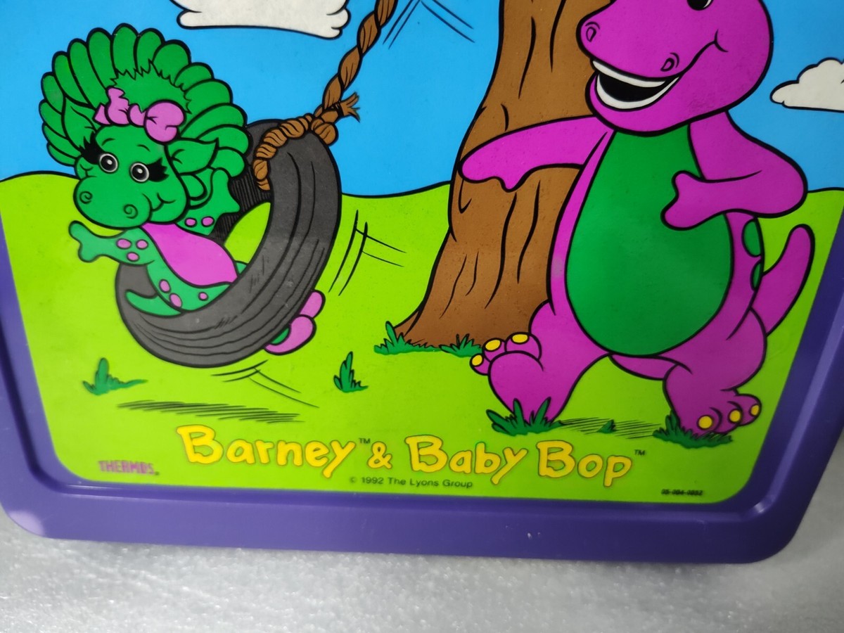 VINTAGE 1992 BARNEY AND BABY BOP PLASTIC LUNCH BOX WITH