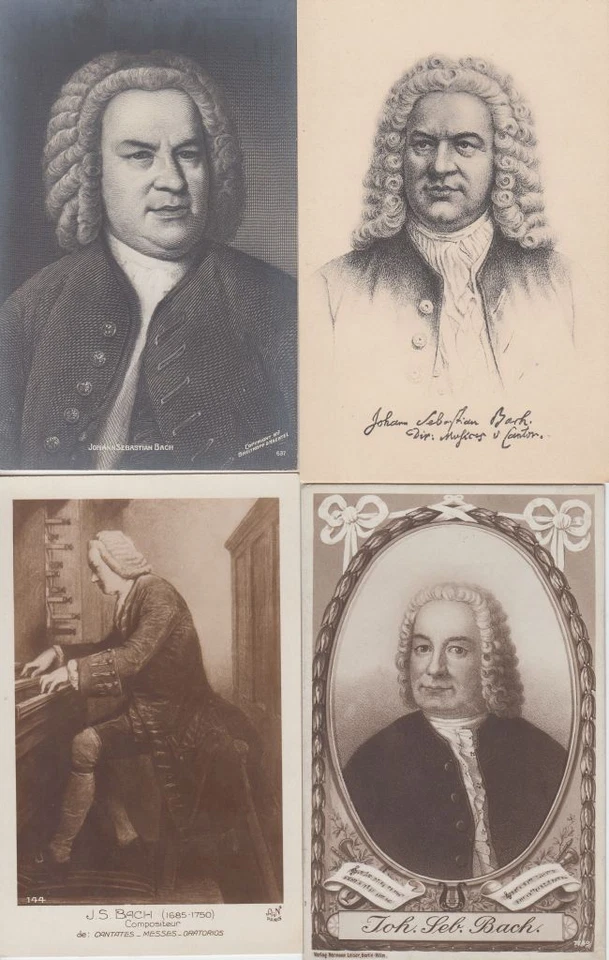 BACH JOHANN SEBASTIAN COMPOSITOR MÚSICA 33 postales antiguas anteriores a 1940 (L3932) Foto 2 de 4