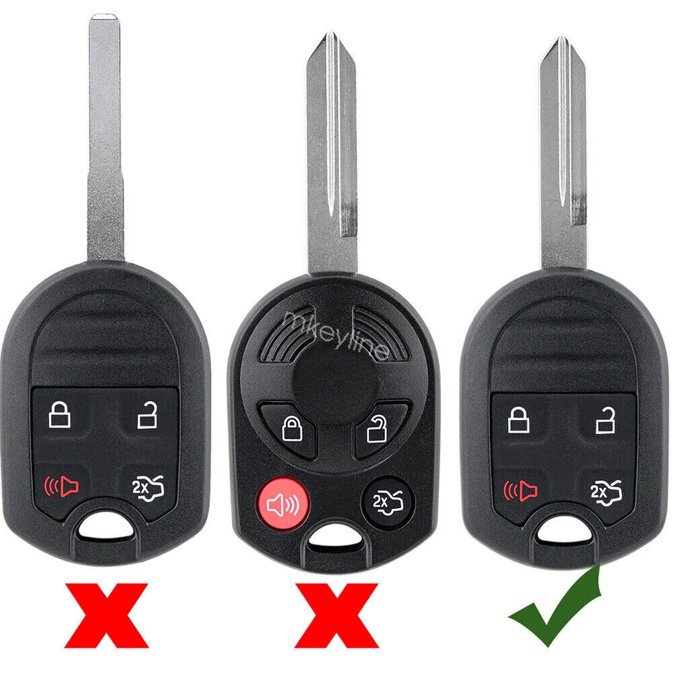 2X Carcasa Llavero Coche Remoto para Ford Mustang 2011 2012 2013 2014 4 Botones Foto 3 de 4