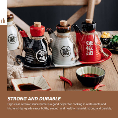Salt Pepper Sugar Container Set Ceramic Oil Dispenser Pourer