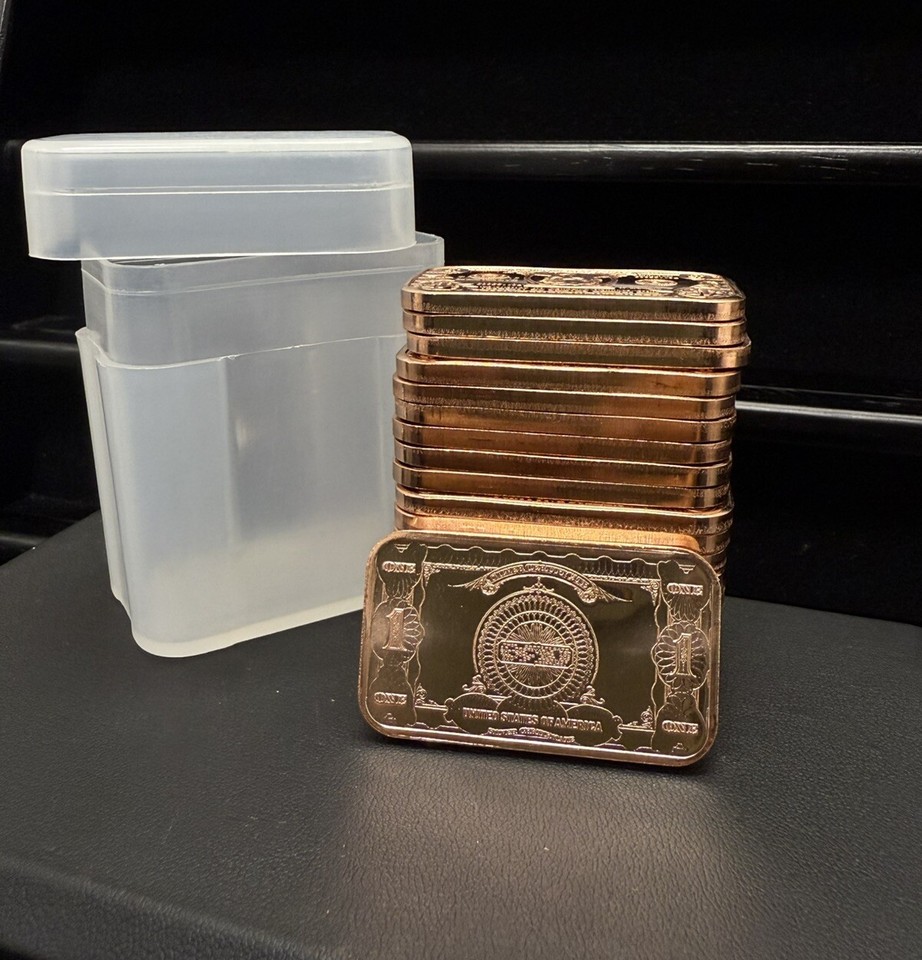 Lot Of 20 One Ounce Copper Bars - Trump Dollar Design, .999 Fine, BU Full Tube 2 thumbnail image