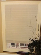NEW 2 Inch Faux Wood Blinds with Valance & Tilt Wand Included , White color