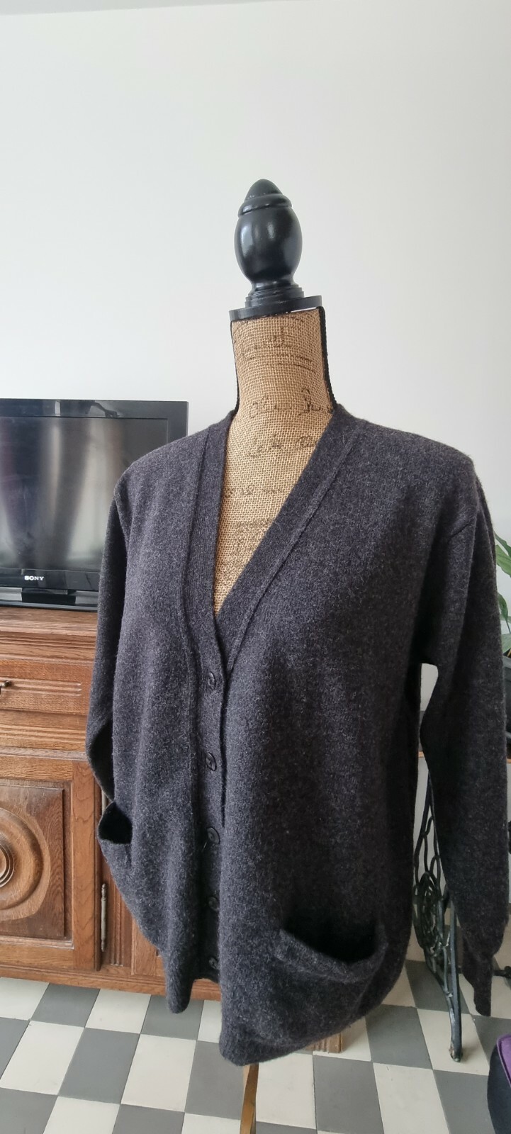 Pull Femme Clockhouse Taille XL Petit (petite Taille) - Vert, Viscose/nylon - Occasion Très Bon état
