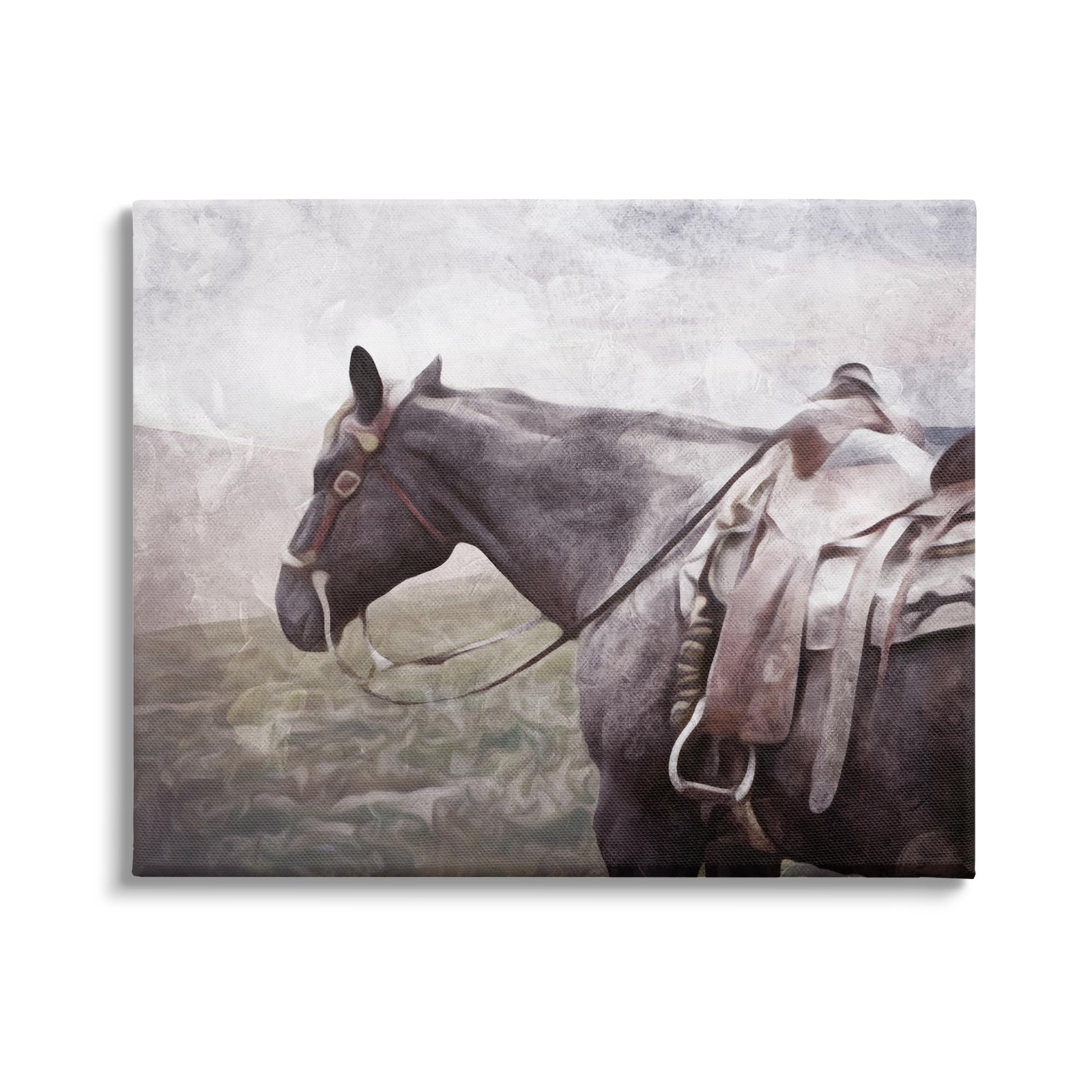 Horse with Saddle Canvas Wall Art by Milli Villa