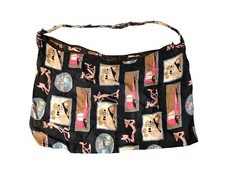 Pink Panther Novelty Print Cloth Shoulder Purse Bag Distressed As Is
