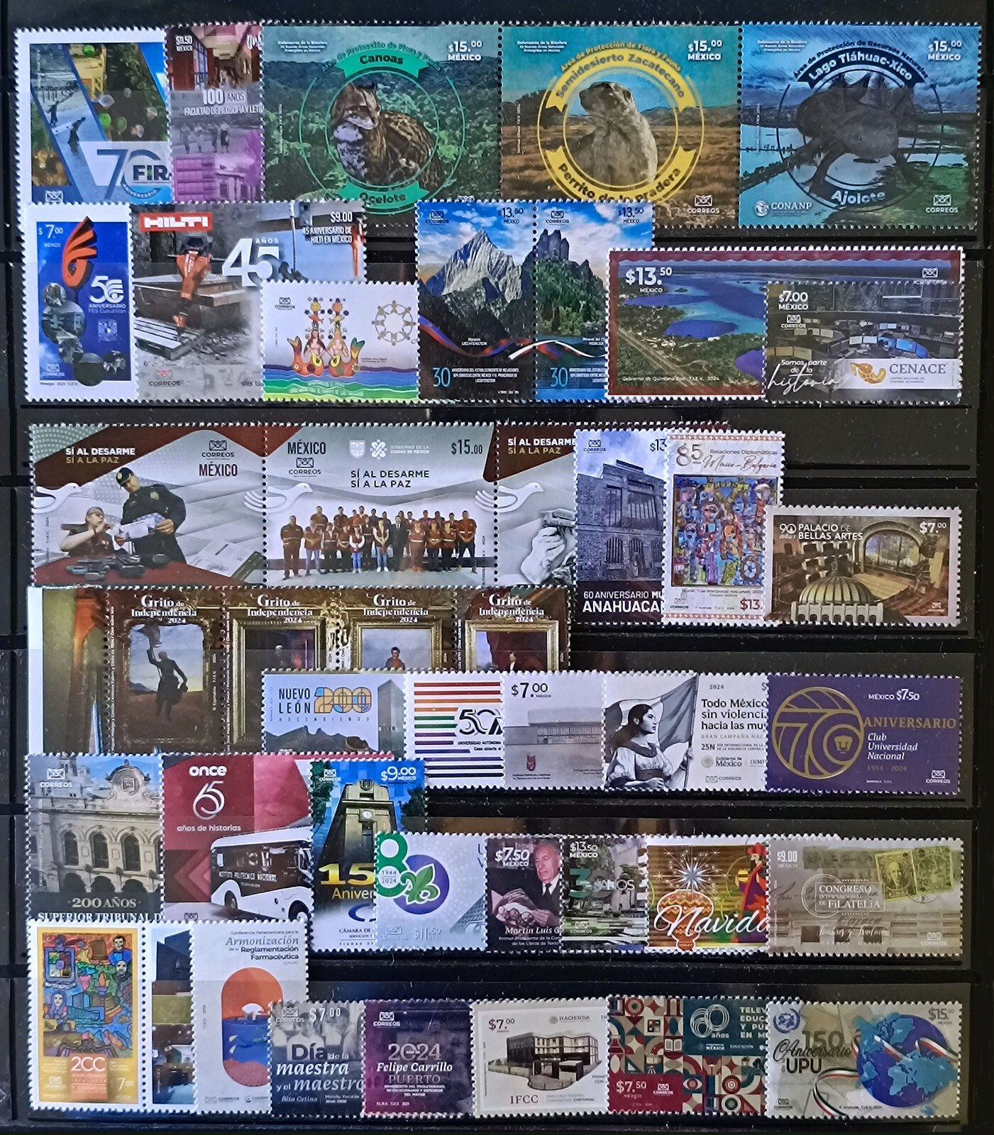 MEXICO 2024 YEAR SET Dlx. coll. incl. Maya train pane & 5 minisheets see 3 imgs.
