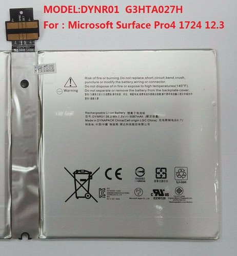 New DYNR01 G3HTA027H Battery For Microsoft Surface Pro 4 (Model 1724) – 5087mAh