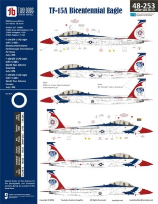 TB48253 Two Bobs Decals 1:48 McDonnell TF-15A Bicentennial Eagle