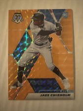 Jazz Chisholm 2021 Panini Mosaic Fluorescent Orange Prizm Rookie /25