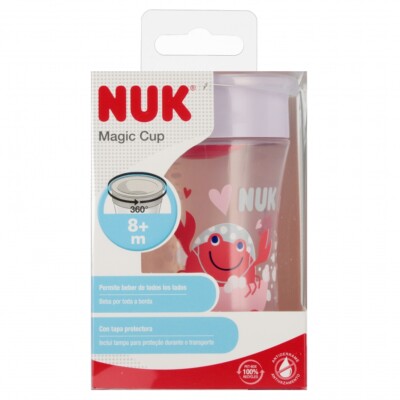 4008600443704 NUK Kubek 230 ml 8m   Magic Cup czerwony 10751138 NUK