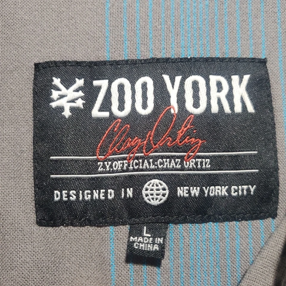 Camisa ZOO YORK Para Hombres L Abotonada Manga Larga Chaz Ortiz Skatercore Grunge Foto 3 de 4