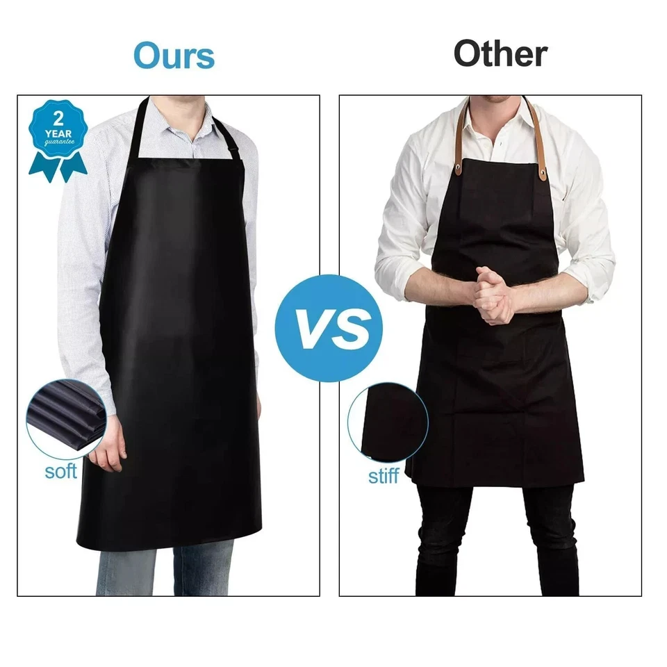 Waterproof Rubber Vinyl Apron 40 Inch Heavy Duty Chemical Work Apron Durable - Image 3 of 4