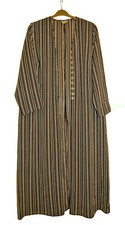 Essence Long Black And Cream Stripe Duster Jacket Uk Size 22