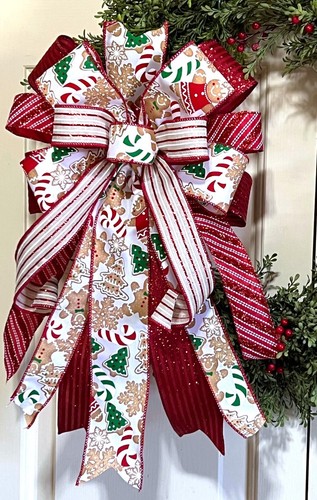 10 " X 20 " GINGERBREAD BOW WIRED RIBBON for DOOR WREATH LANTERN # 167 rb - Picture 4 of 4