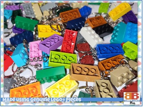Custom Made 2x4 Brick Key Ring / Keychain made using LEGO® pieces - Choice of Co - Picture 1 of 2