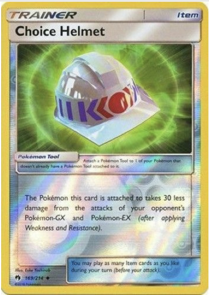 Pokemon -  Choice Helmet 169/214 - Lost Thunder - REVERSE HOLO - NM/M - New