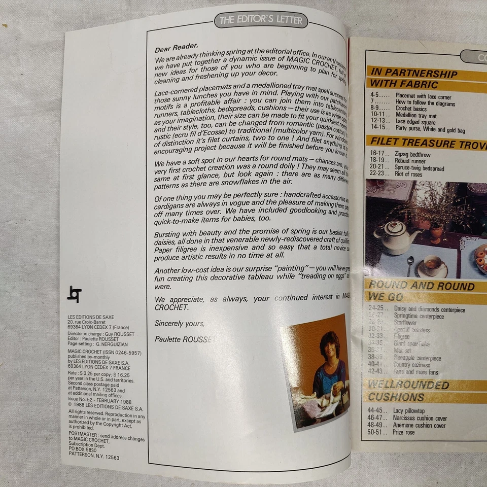 February 1988 Magic Crochet Magazine 52 - Doily Centerpiece Crochet Patterns - Image 3 of 4