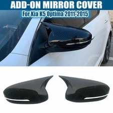 For Kia Optima K5 2011-2015 OX Horn Carbon Fiber Rear Side Mirror Cover Caps .