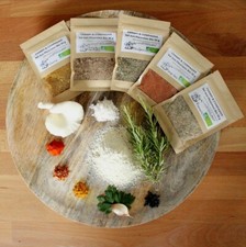 SEL à la POUDRE de CHAMPIGNONS PLEUROTES BIO et EPICES ou HERBES au CHOIX Végan