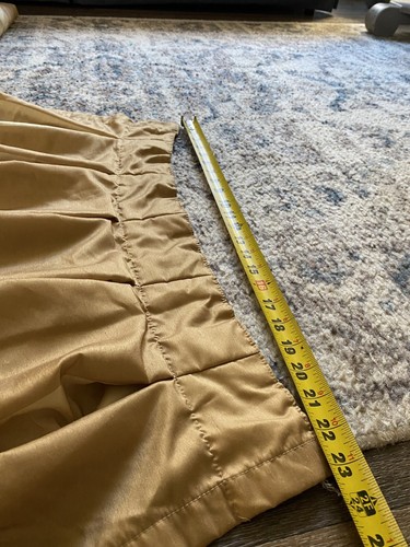 2 Vintage Springs Drapery Panels Lined Triple Pleat Beige/Gold Striped 80"X23" - Picture 4 of 6