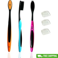 3pcs Soft Bristle Toothbrush Deep Clean Sensitive Teeth Ergonomic BPA Free New