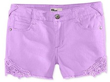 Epic Threads Girls' Crochet Trim Shorts Violet Tulle Size 14