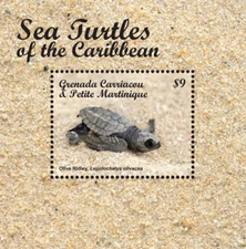 Grenadines 2013 - Sea Turtles Marine Life - Souvenir Stamp Sheet Scott #2871 MNH