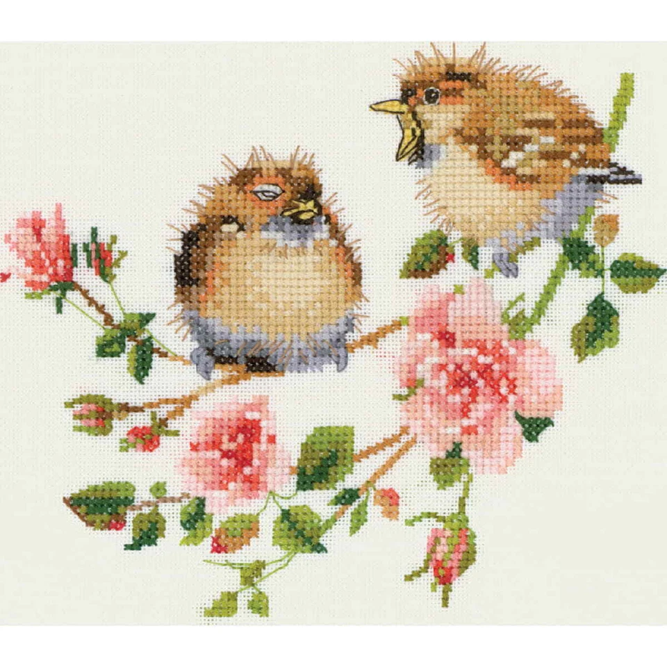 Heritage Kreuzstich Set Zählstoff "Rose-Küken-Chat (L)", Zählmuster, VPRO778-E, - Bild 1 von 1