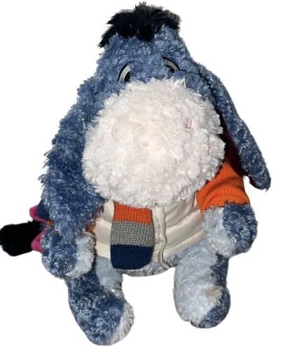 Disney Winnie The Pooh Eeyore Fall Outfit 12” Plush Rare! Vest Scarf Tag - Picture 3 of 6