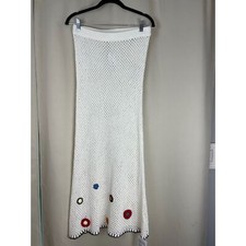 Topshop Crochet Knit Midi Skirt - XS Boho, Retro, Y2K, Festival, Handmade Look