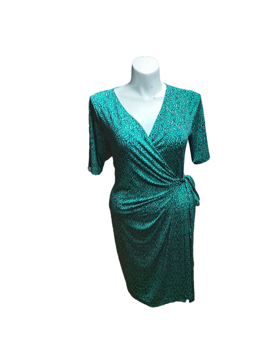 Motherhood Maternity Women's V-Neck Wraparound Dress Green Black (Size: XL)  | eBay