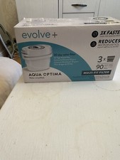 Aqua Optima PJ0614 Oria Waterfilterkan & 9 x 30 dagen Evolve filterpatroon, 2,8 liter inhoud, voor reductie van microplastics, chloor, kalk en onzuiverheden, blauw