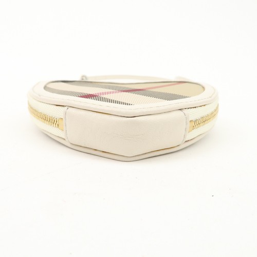 Authentic BURBERRY Canvas Leather Shoulder Pouch Nova Plaid Ivory Used F/S - Picture 17 of 24
