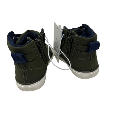 NEW Cat & Jack Cayden Toddler boot sneaker Mid Top Tie Zip Olive Green Size 6 - Picture 6 of 8