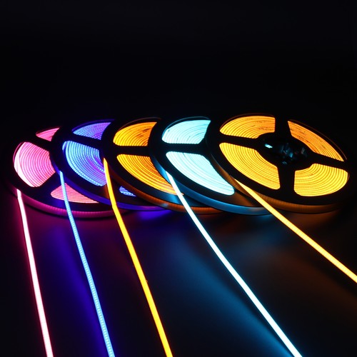 1m 2m 16.4ft/5m COB LED Strip DC 12V 320/400LEDs/m 5mm Tape Lights Cabinet Gift - Picture 4 of 21
