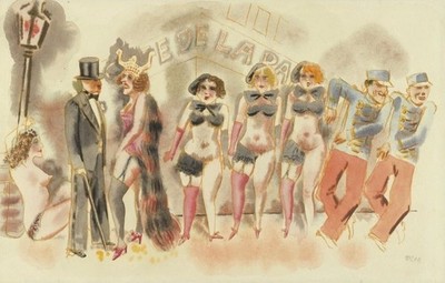George Grosz Burlesque Show   New York Cabaret Scene Art Print