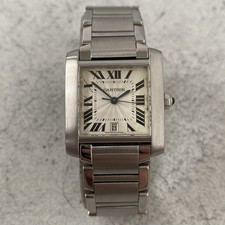 Cartier Tank Francaise Automatic 2302 Guilloche Dial Date Watch