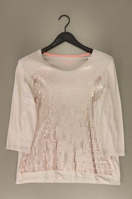 Bianca Regular Shirt für Damen Gr. 40/42, M, 40 3/4 Ärmel mit Pailletten creme
