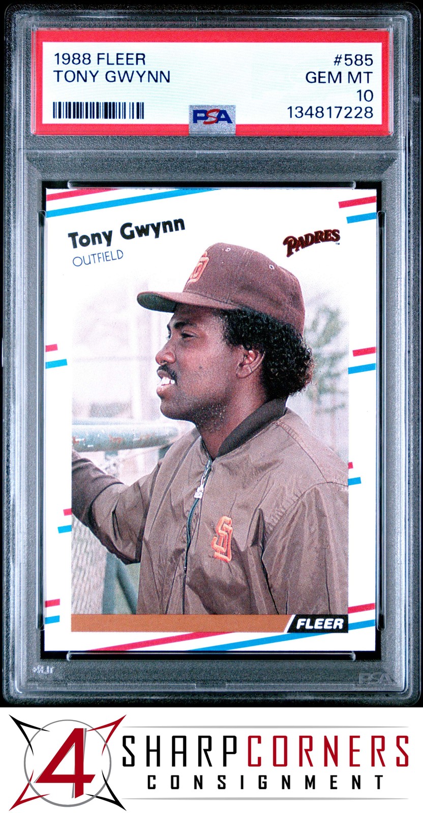 1988 FLEER #585 TONY GWYNN PADRES HOF PSA 10