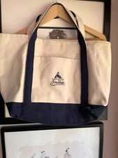 AOL collectible vintage canvas tote bag ivory/navy 20 x 13 x 7 Leeds Co. India