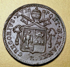 Gregorio XVI (1831-1846) Quattrino 1841 A. XI – Pag. 296 CU (g 1,92) 1 su 0. Spl