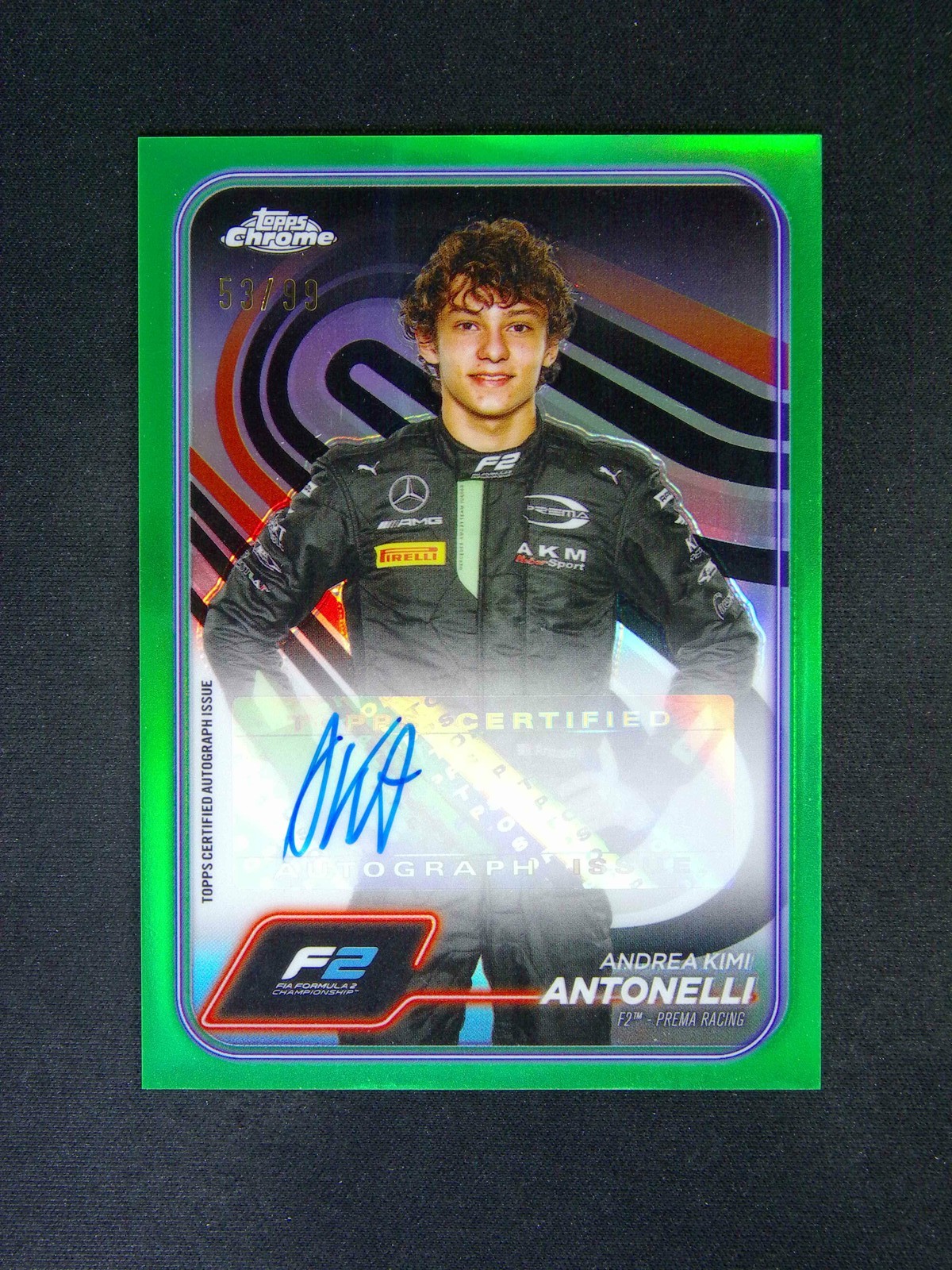 2024 Topps Chrome F1 Andrea Kimi Antonelli Autograph Auto Green Refractor /99