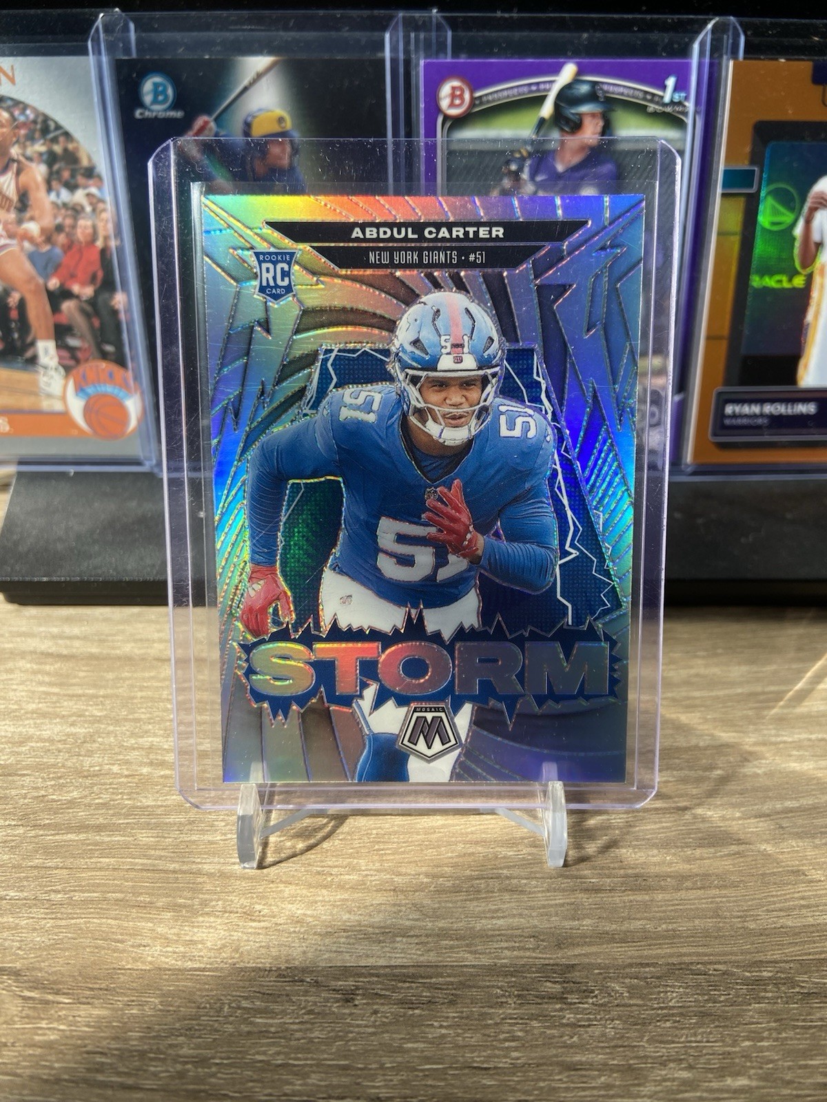 2025 Panini Mosaic Abdul Carter Storm Silver Prizm #8 RC Giants