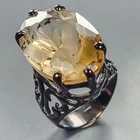 New Gemstone 30 ct Natural Citrine Ring 925 Sterling Silver Size 8 /R445204