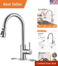 Sleek Single Handle Brushed Nickel Kitchen Faucet - Durable  Easy to Install