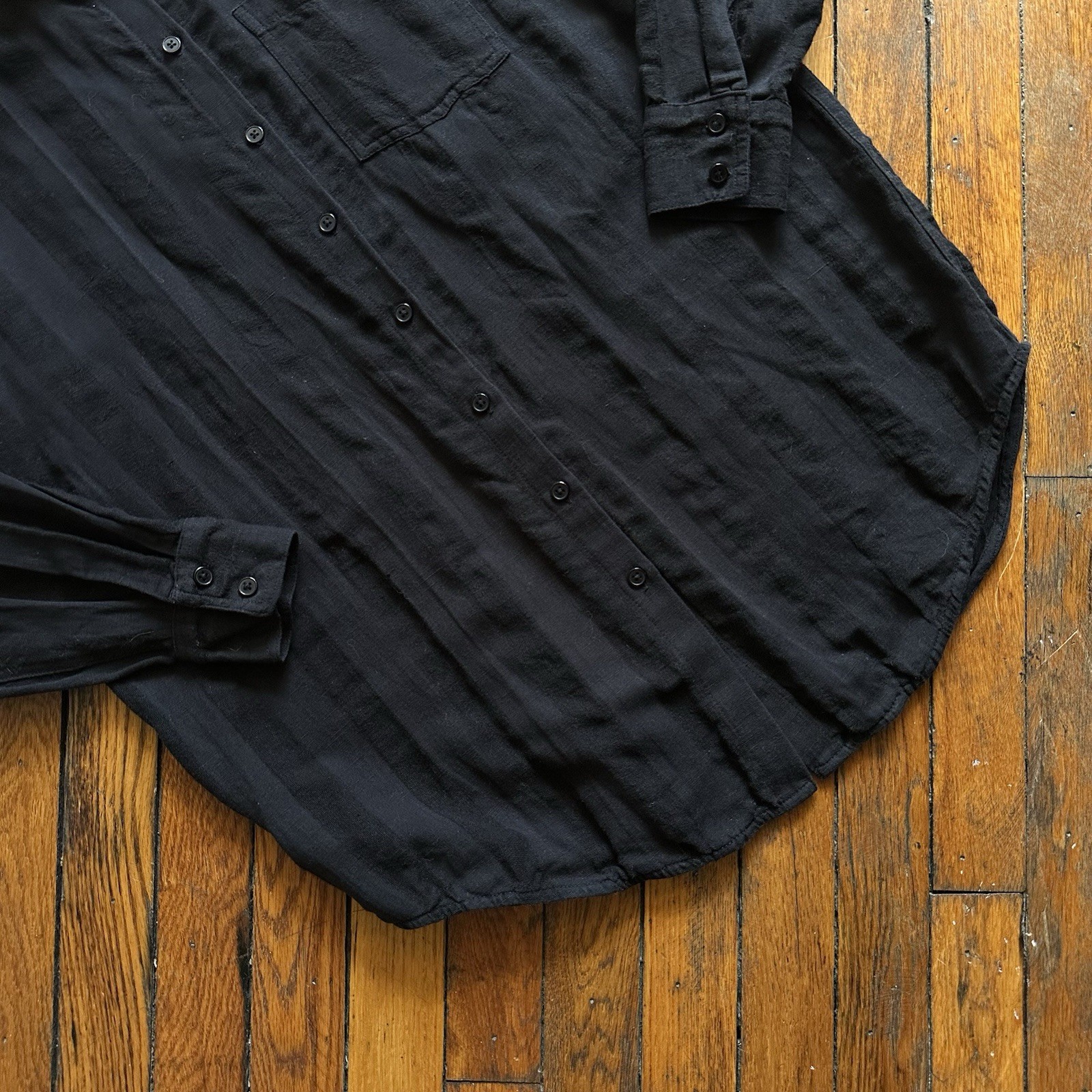 Solid & Striped Linen Blend Sheer Button Shirt Wo… - image 3